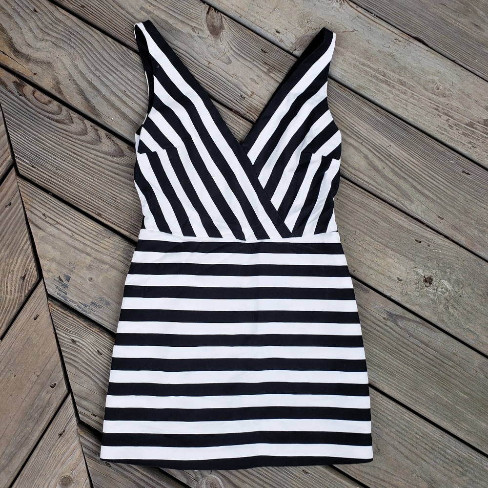 Zara Black and White Striped Skort